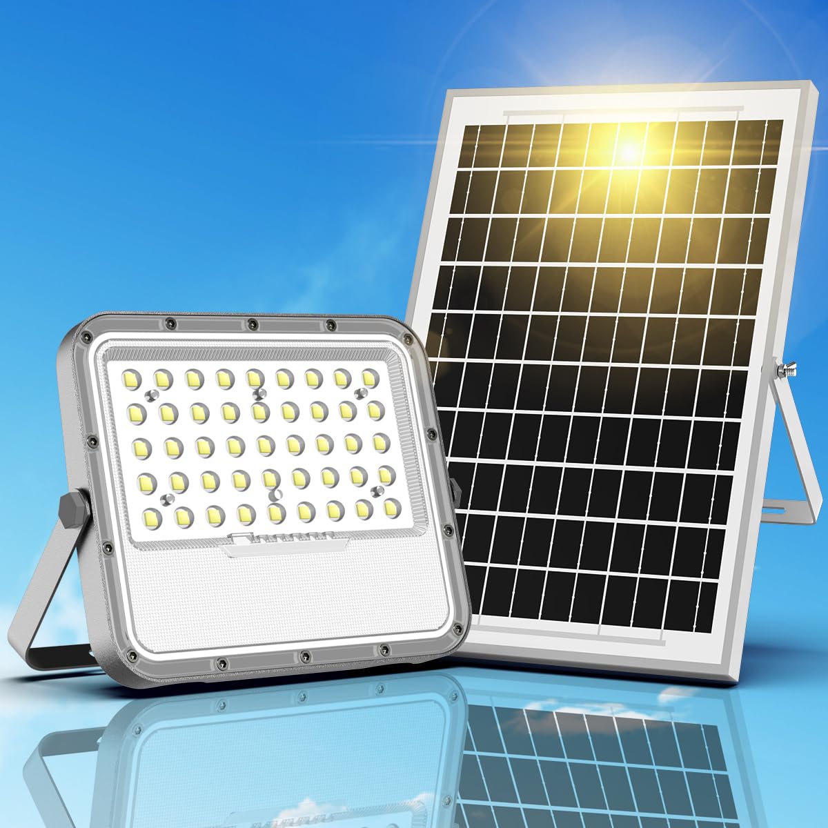 Engrepo Solar Lights Outdoor 3000LM Auto On/Off Dusk to Dawn Light with ...