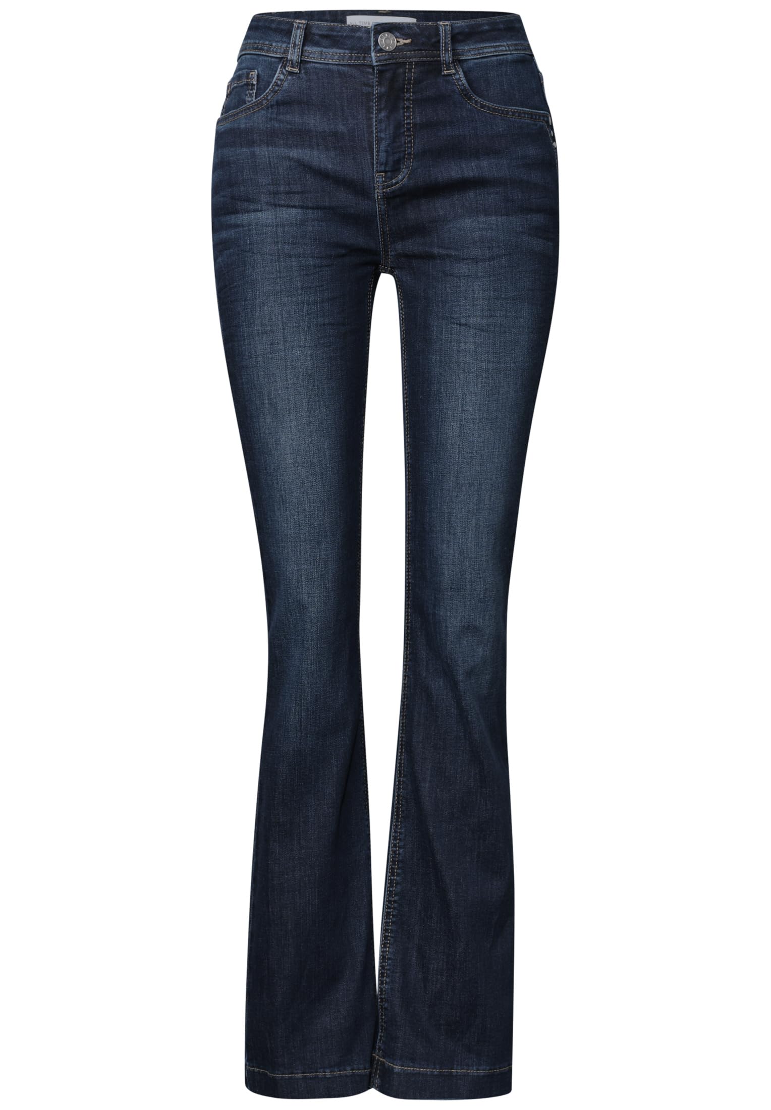 Street One Damen High Waist Bootcut Jeans im Slim Fit 3818274