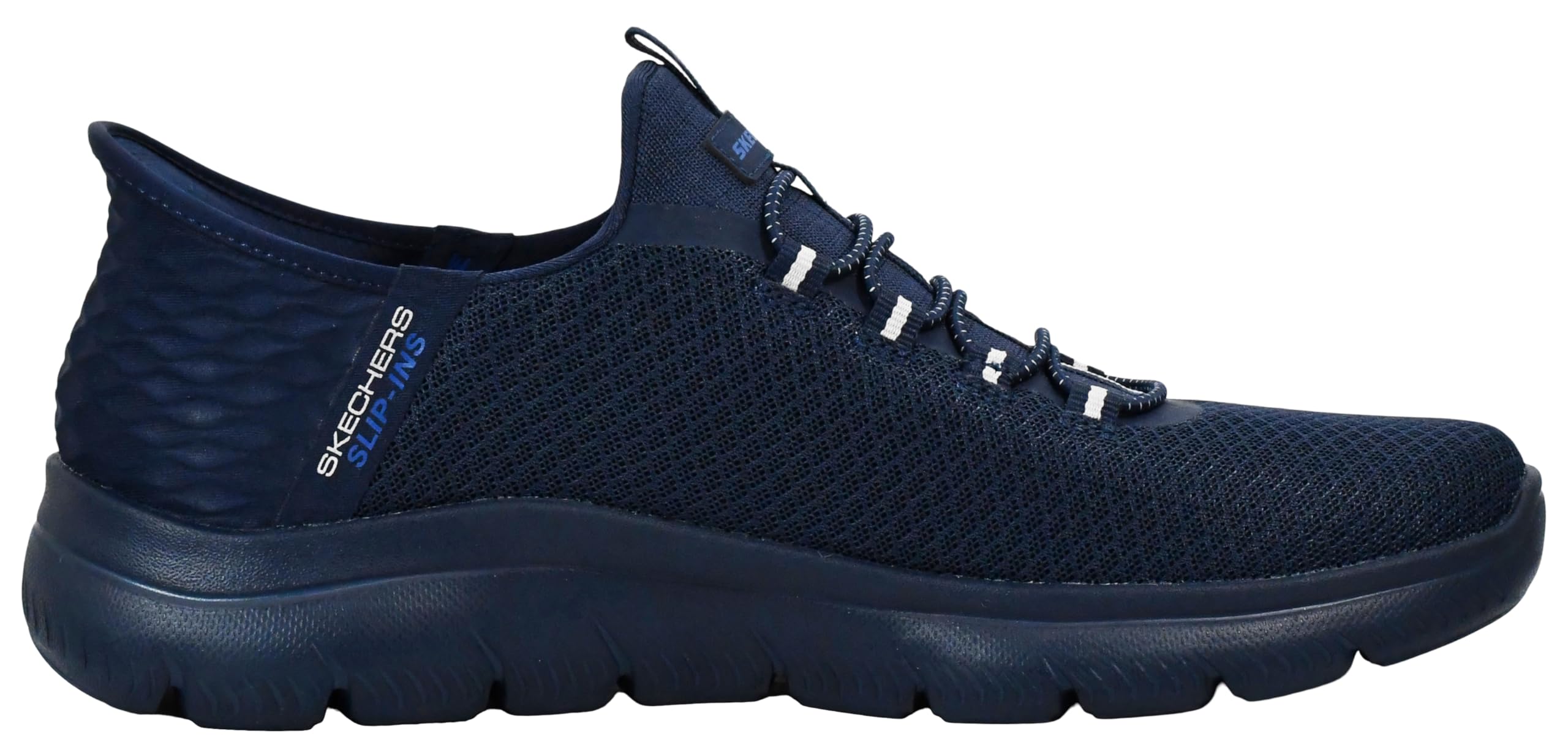 Skechers Summits High Range Hands Free Slip-in Baskets pour hommes à enfiler, bleu marine/bleu, 10 Wide