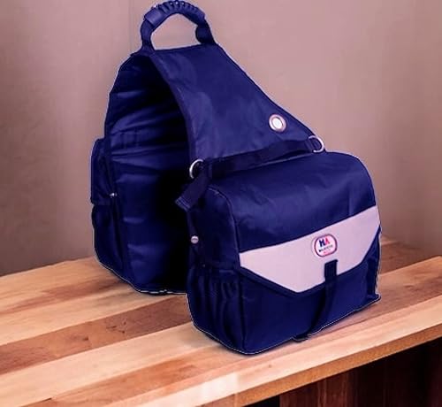 Miniatura 9 de Majestic Ally Bolsa de sillín para caballos, con aislamiento de nailon, a prueba de fugas, reflectante, acolchada, con bolsillos y portador de
