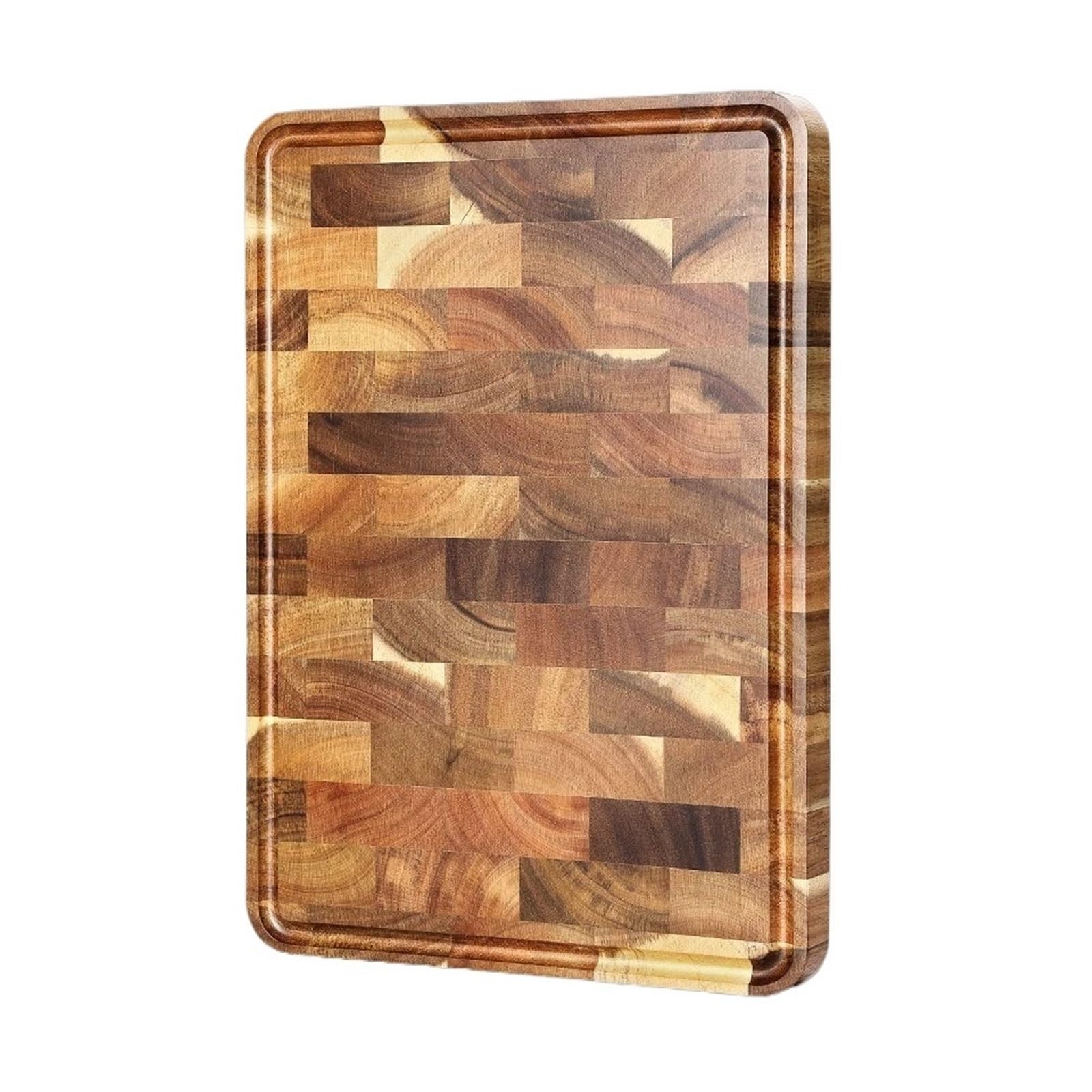 Planche à découper en bois cuisine bloc antidérapant pour coupe de pain viande et fruits frais