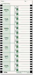 Time Card For Lathem Model 800P 4 X 9 Weekly 1-Sided 100 Per Pack
