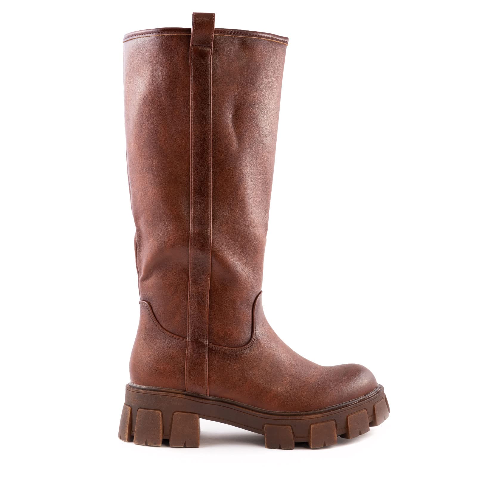 Toocool Bottes de moto pour femme motard bottes d'hiver chaussures décontractées YG882, marron, 37 EU