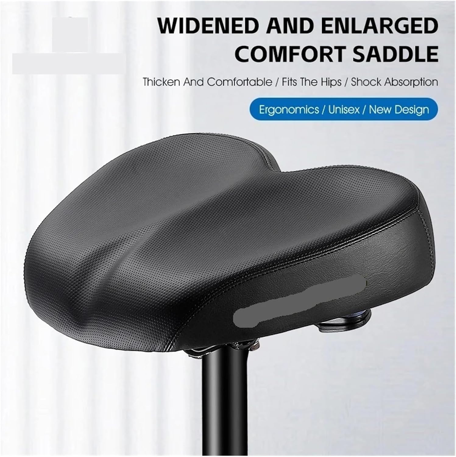 Comfortable Bike Saddle High Elastic Sponge Double Shock Absorption Widen Waterproof Cushion MTB Road Bike Seat for Daily Riding