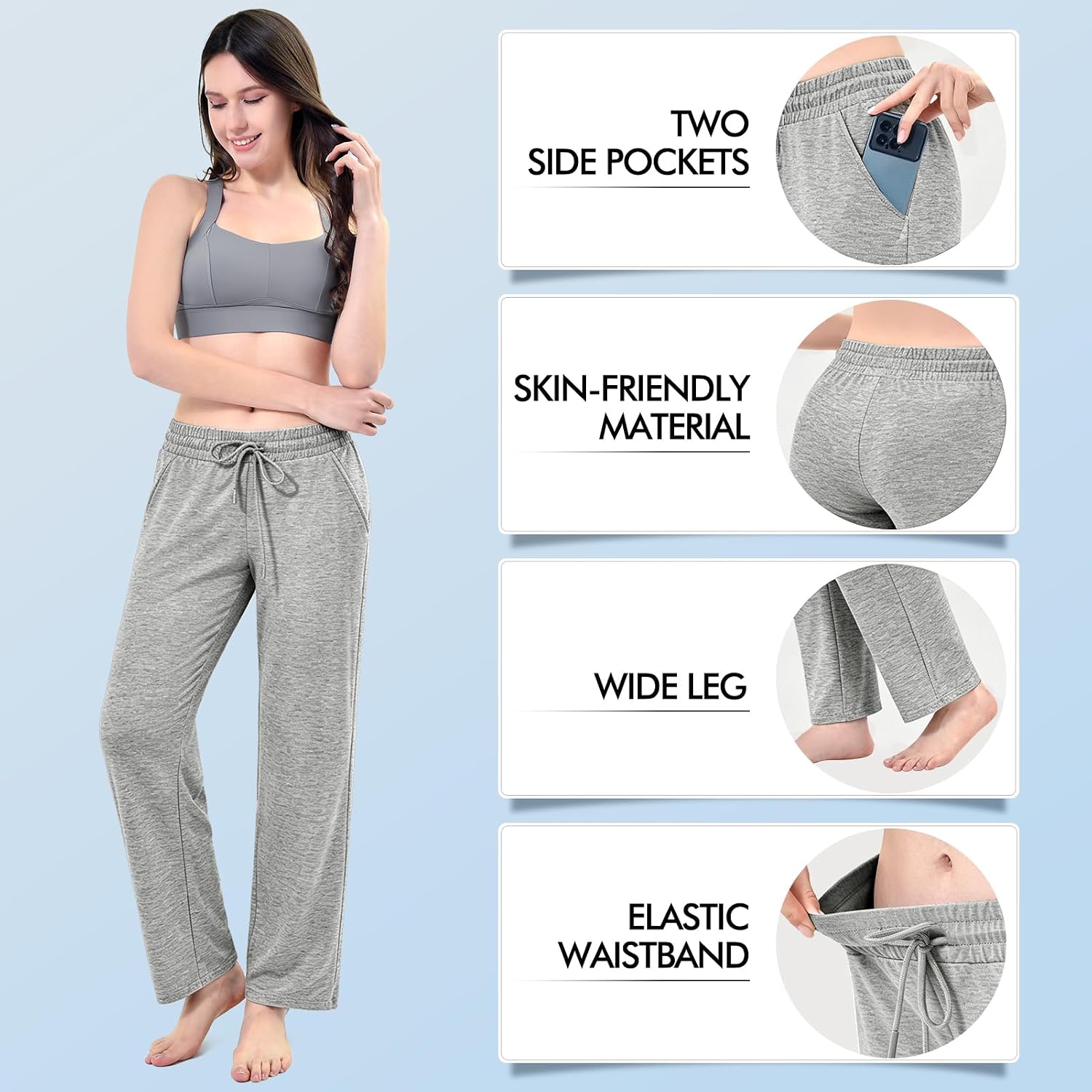 Stanpetix Track Pants Women Loose Straight Leg Women’s Sweatpants with Pockets for Sports Jogging thumbnail