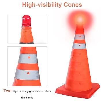 4pcs Collapsible Traffic Cones Road Parking Cones Safety Construction