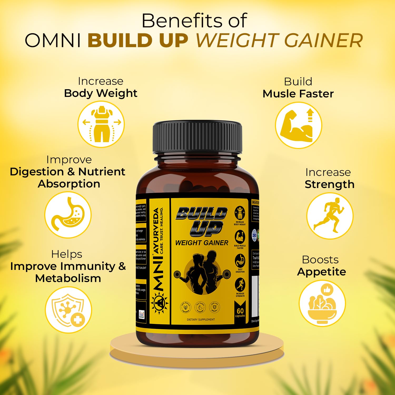 Buy Now Omni Ayurveda Build Up Capsules Weight Gainer For Fast Weigh...