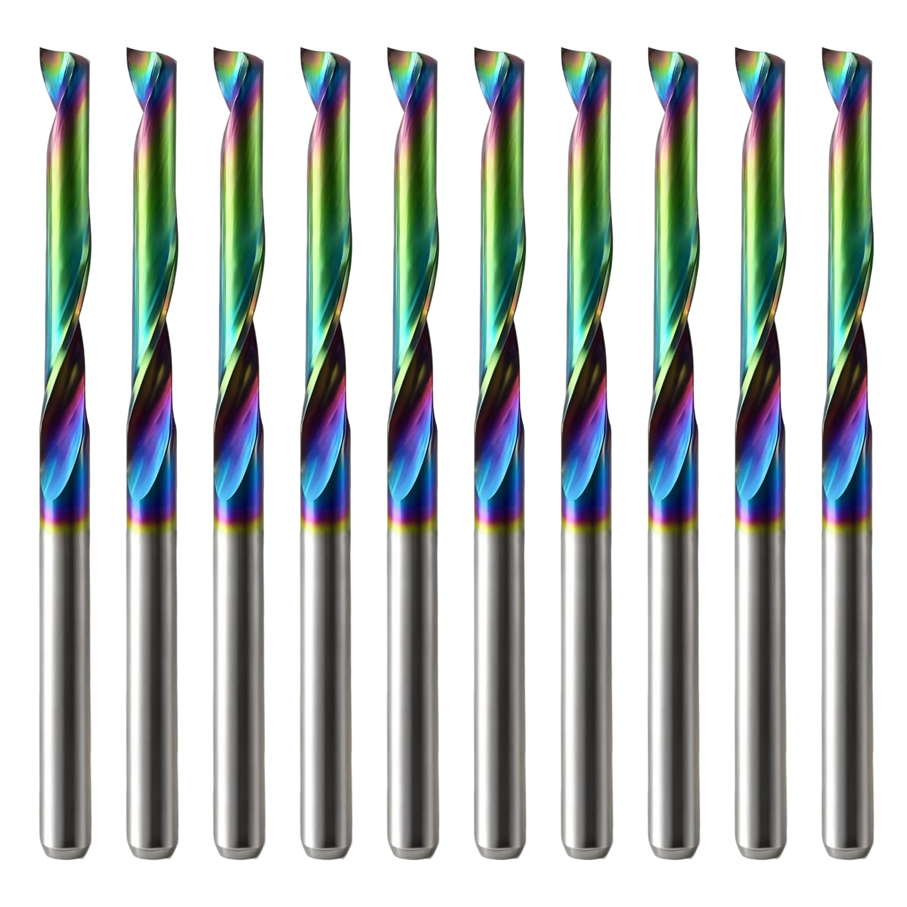 O Flute frezy do frezowania CNC z powłoką DLC, 1/8", trzonek 1/8", frez spiralny z litego węglika spiekanego do aluminium, akrylu, PCW, tworzywa sztucznego, drewna i MDF