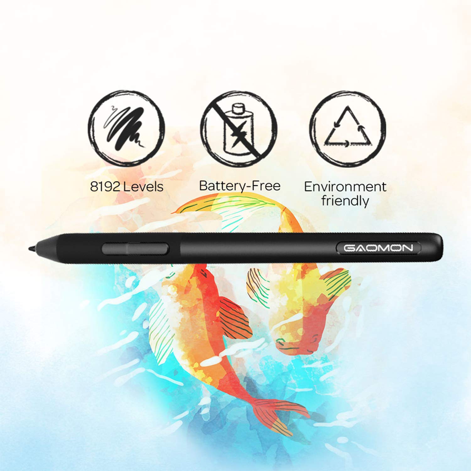 GAOMON S620 Pen Tablet con AP32 Battery Free Pen 8192 Livelli di pressione della penna per OSU! Online Class e Digital Drawing