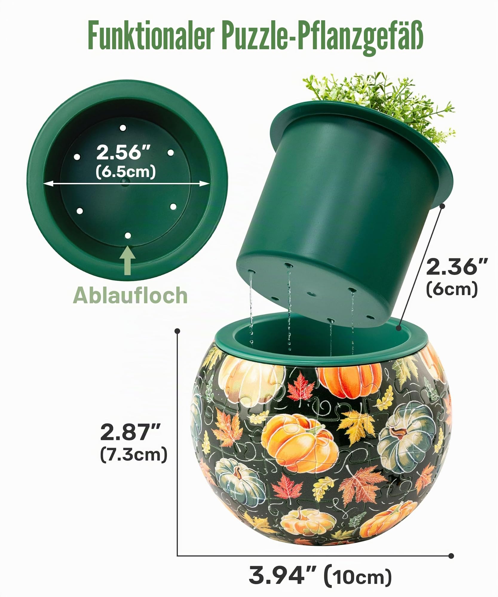 PieceRelax 3D Puzzle Blumentopf – Oriental Floral Ornament | 80 Kunststoffteile | DIY-Pflanztopf zum Selbstbauen | Entspannendes Geschenk für Pflanzenliebhaber [K1101]