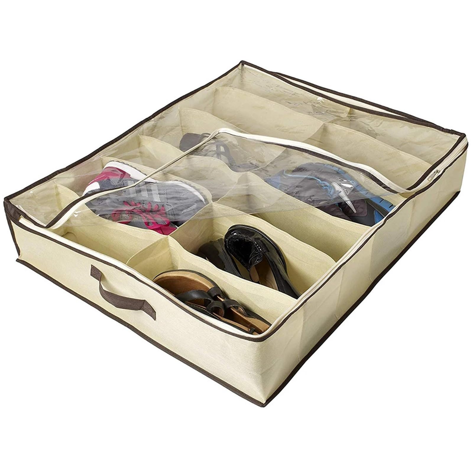 Organizzatore Di Scarpe Sotto Il Letto 6 pezzi sotto il letto, scatola portascarpe, organizer for scarpe, borsa for scarpe con cerniera Per Risparmiare Spazio