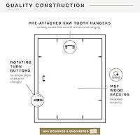 Vista 7 de MCS Studio Gallery 16x20 Poster Frame Walnut Woodgrain Engineered Wood, Vertical & Horizontal Wall Hanging Large Picture Frame for Photos, Posters &