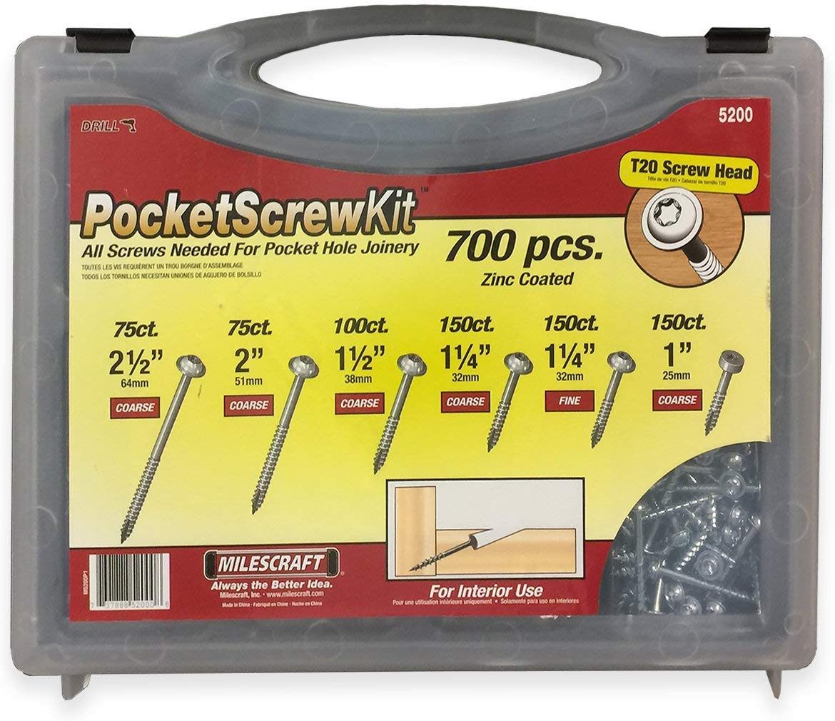 Milescraft Pocket Hole Screw Starter Kit 700 Piece