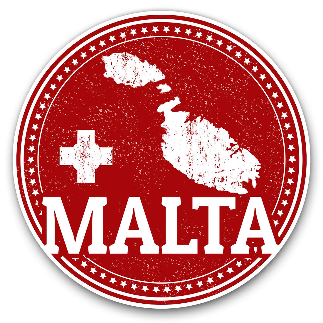 Vinyl Stickers (Set of 2) 7.5cm - Malta Maltese Flag Map Travel #4285