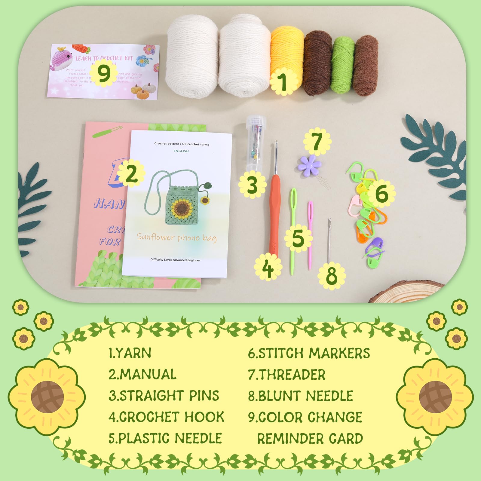 Crochet Phone Bag Kit - Beginner Crochet Set -2 Crochet Phone Bag Kit - Beginner Crochet Set -2