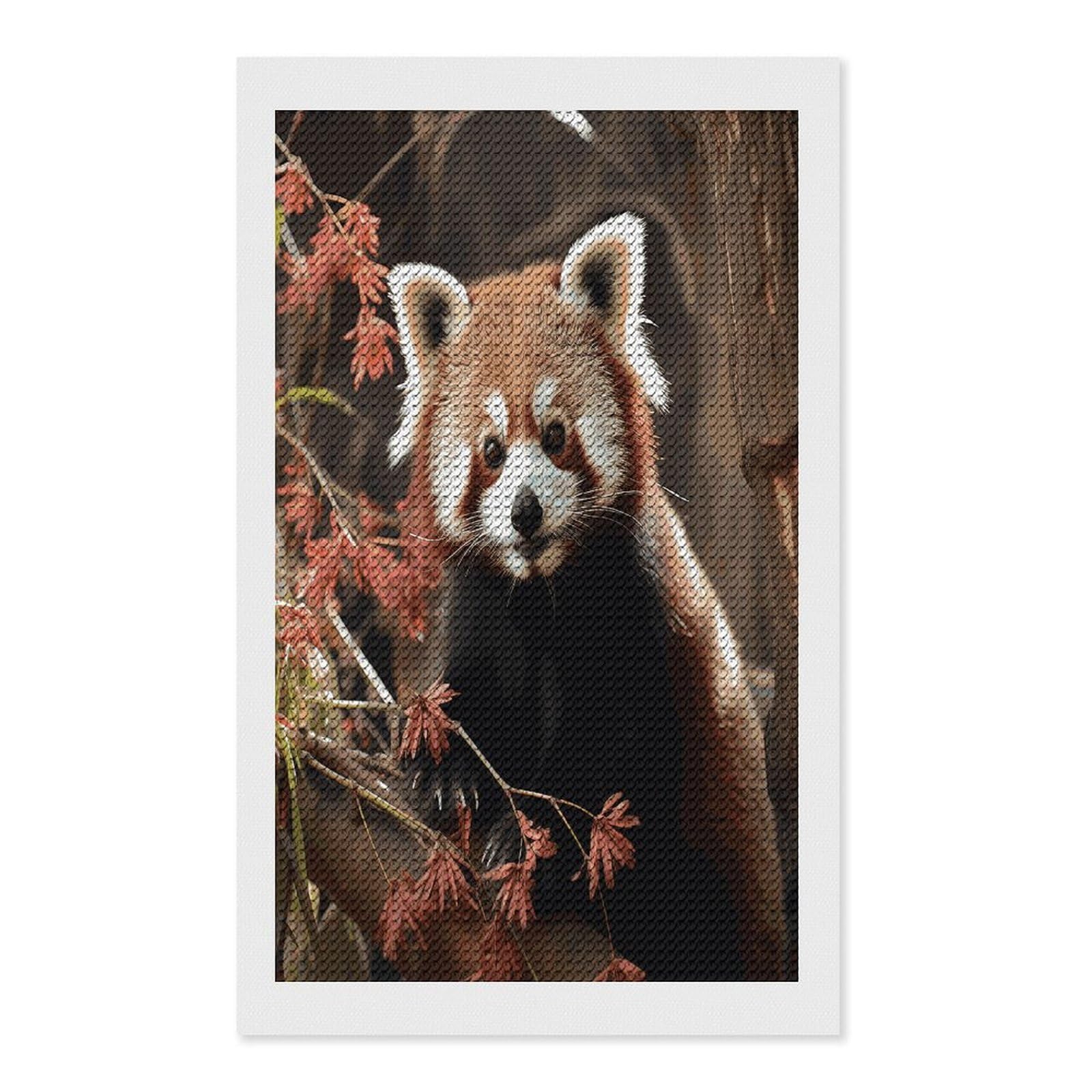 FekiLoot Red Pandas Diamond Painting Kits for Beginners DIY Diamond Art Kits for Adults Full Drill Round Diamond Dot Gem Art Painting Fun DIY Crafts for Home Kitchen Wall Decor Gift 12"x20"