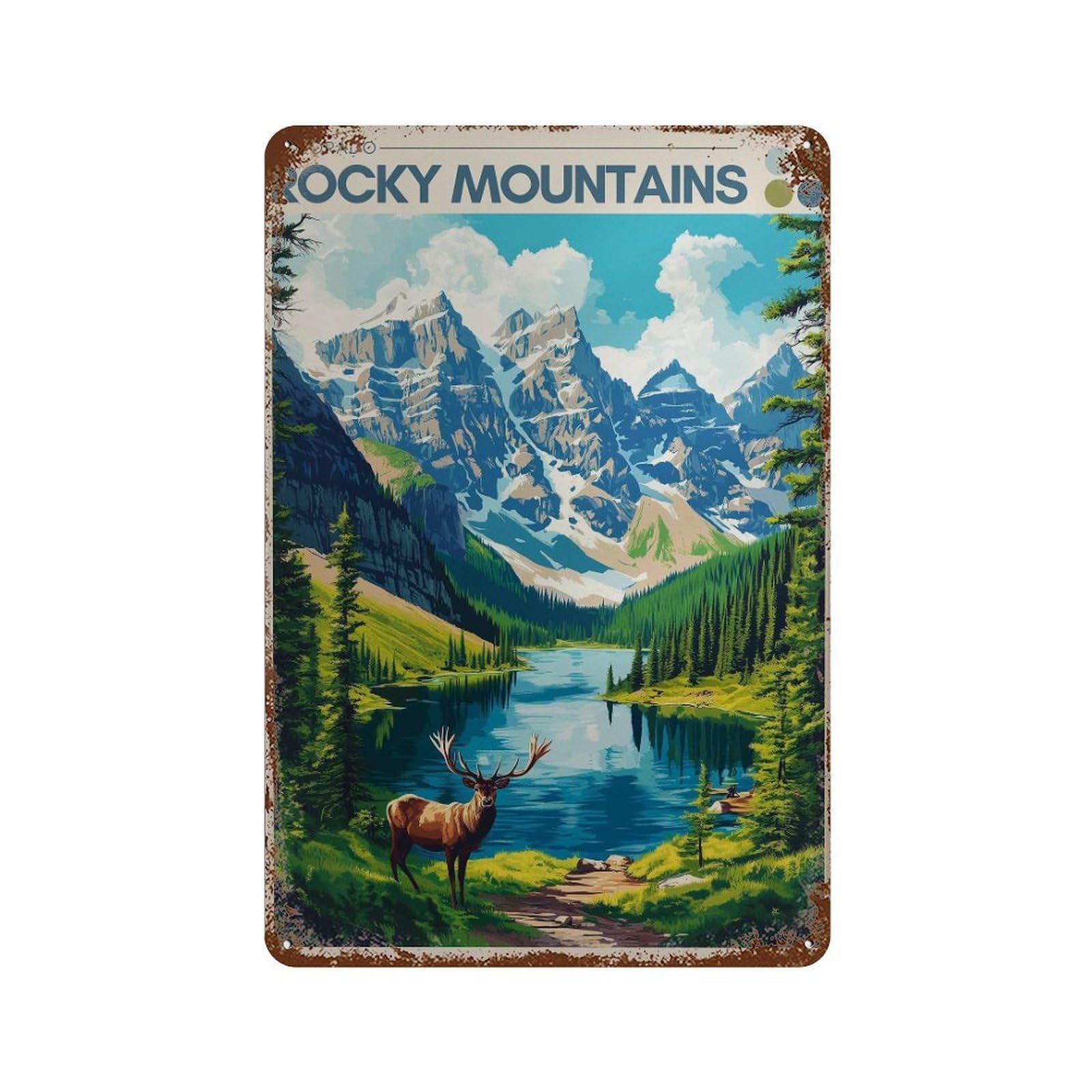 xiaoxiaoshen Rocky Mountains Colorado Travel Wall Decor Art Metal Tin Poster Modern Home Decor Art Home Bar Shop Decorations Vintage Sign 30x20cm