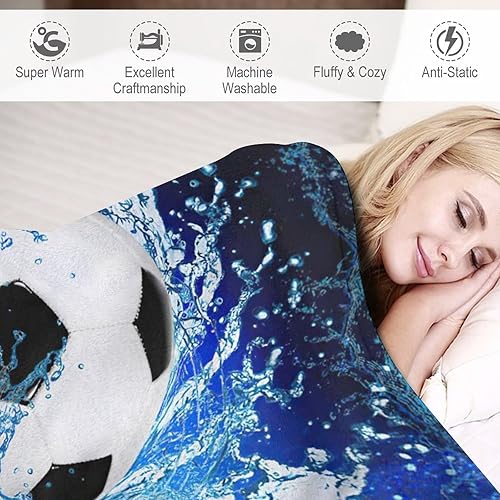 Miniatura 4 de Manta de fútbol deportiva, regalos de pelota de fútbol para niños y hombres, manta de fútbol para sofá de invierno, sofá, cama, forro polar de