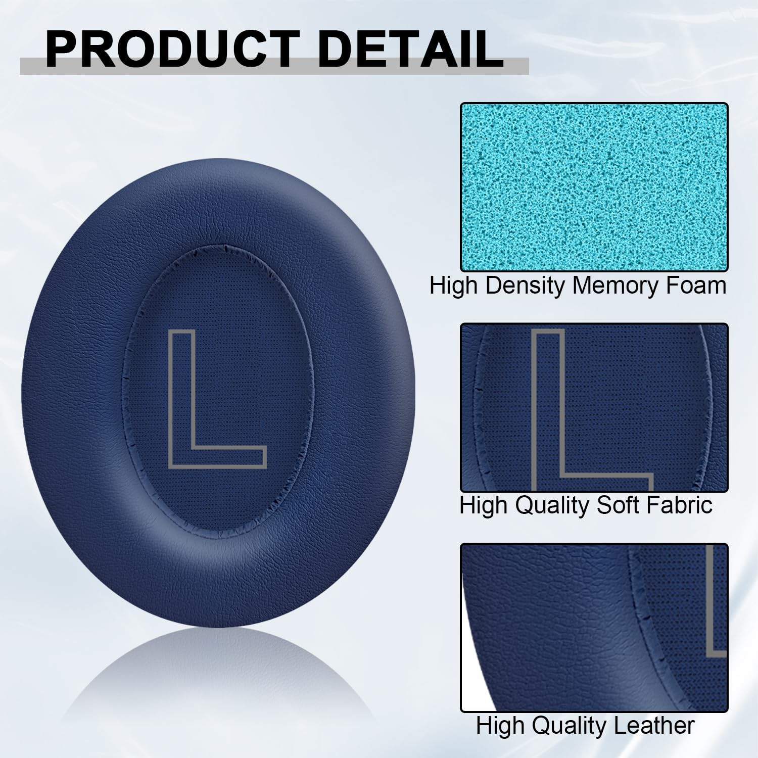 Replacement Earpads for Anker Soundcore Life 2/Q20/Q20+/Q20I/Q20BT Headphones, Ear Cushions Headset Earpads Ear Cups Cover Repair Parts (Blue) - Image 5