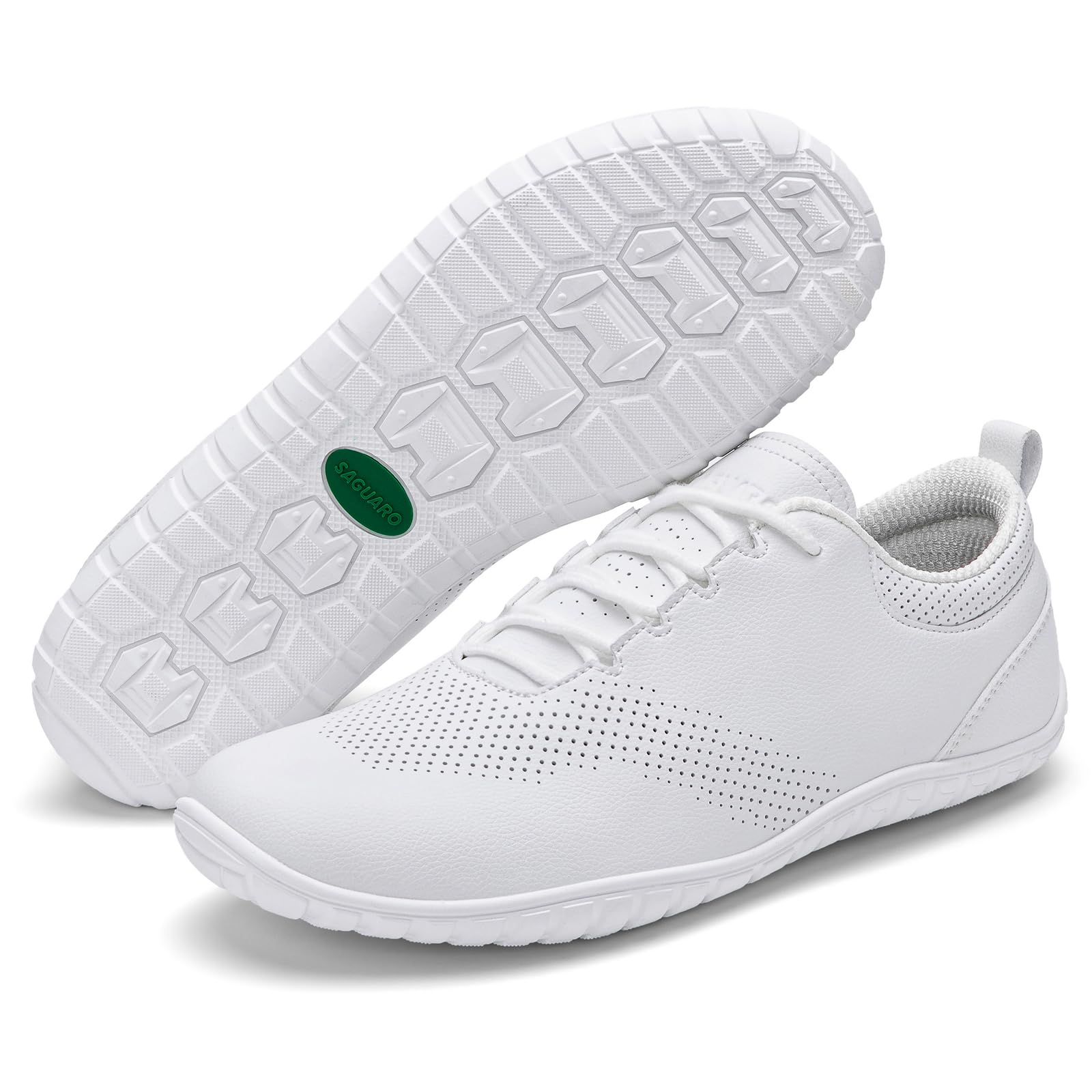 SAGUARO Barfußschuhe Herren Kunstleder Leichte Minimalistische Schuhe mit Breiter Zehenbox & Zero Drop Sohle für Outdoor Fitness Walking Freizeit, Gr.39-48