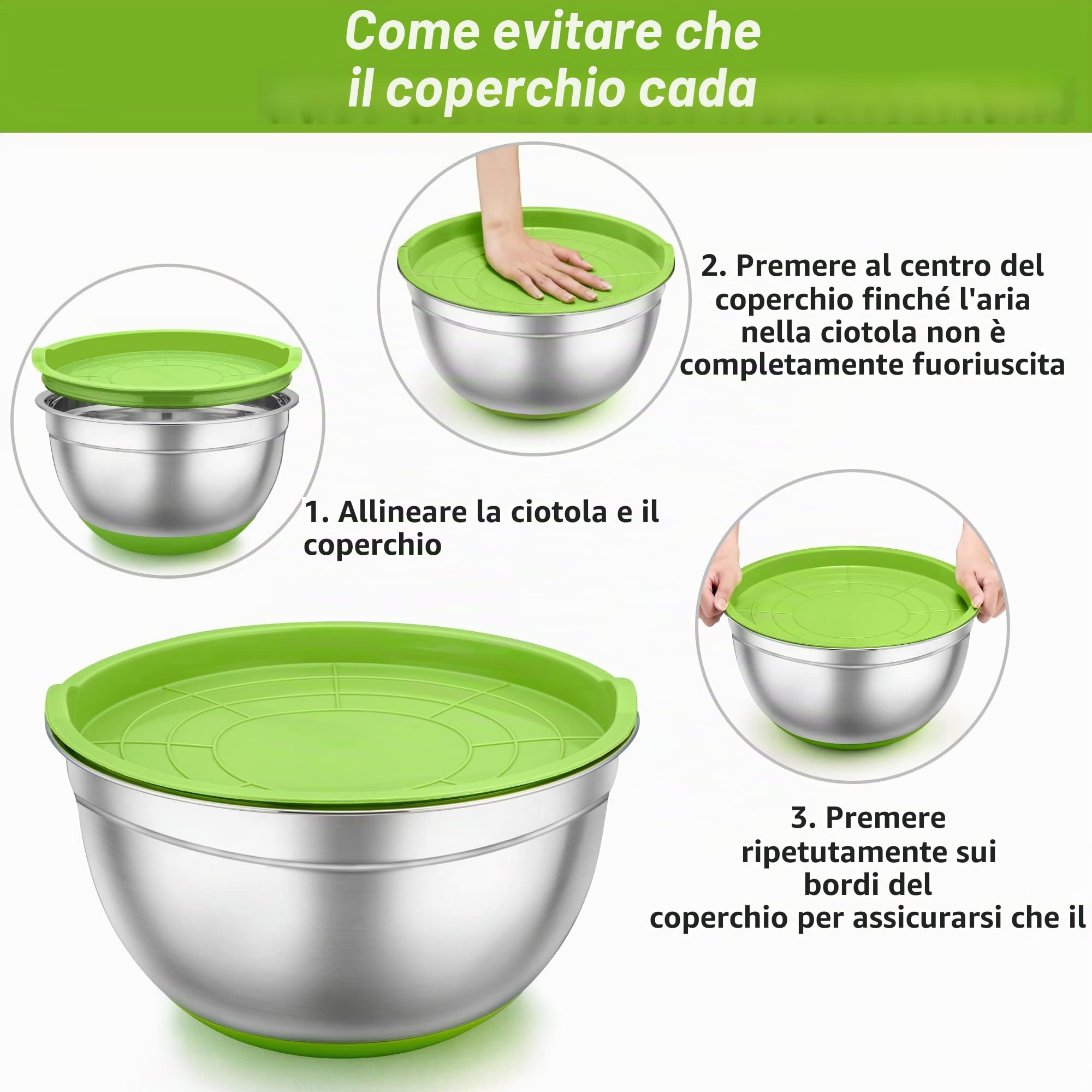TEAMFAR Set di 7 Ciotole in Acciaio Inox