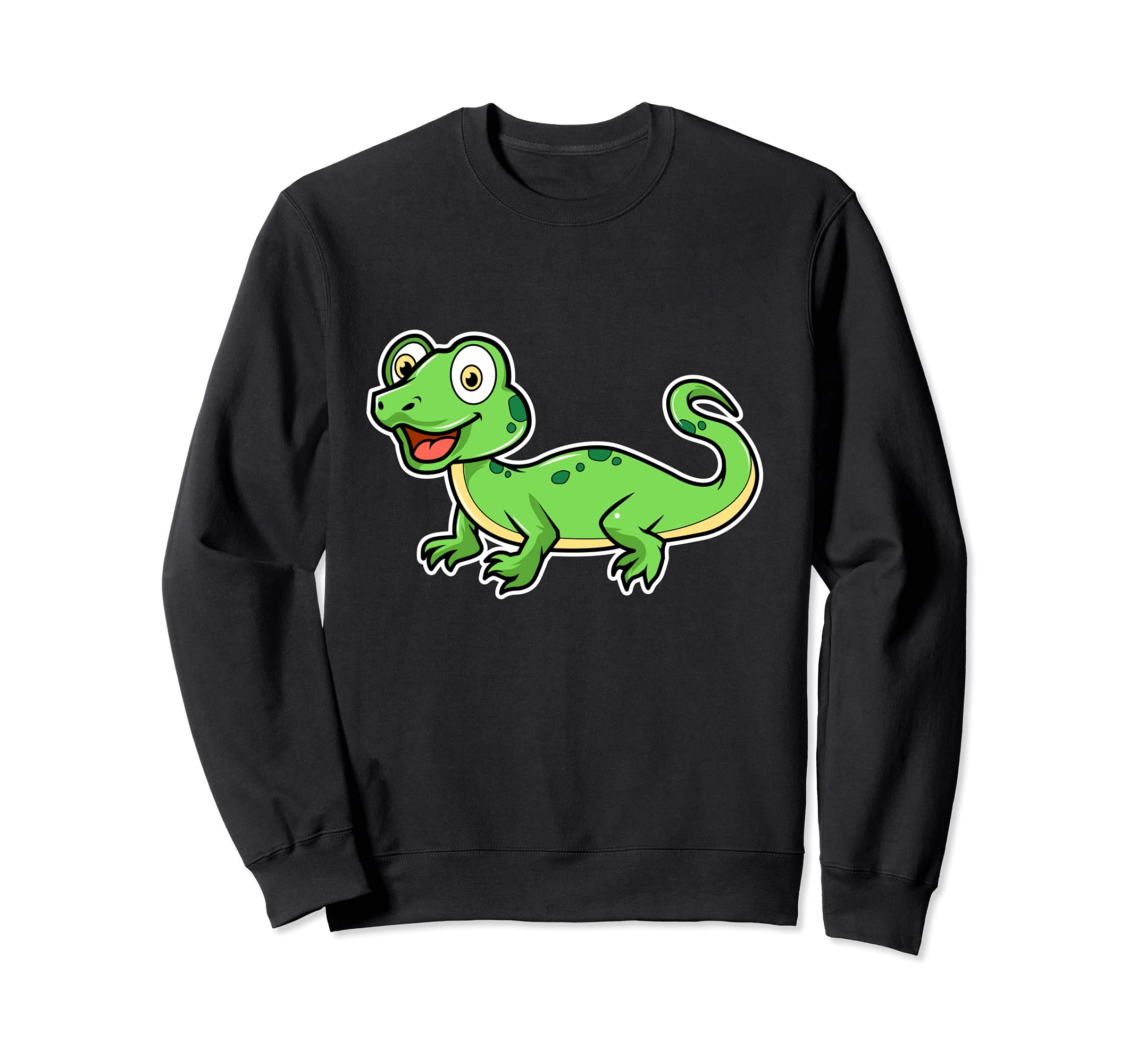 Cute lizard Cartoon Animal Reptile Sweatshirt, Black