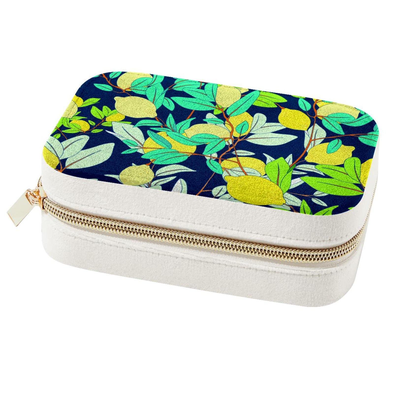 Boîte à bijoux vintage citron dans le sac de voyage pour femme