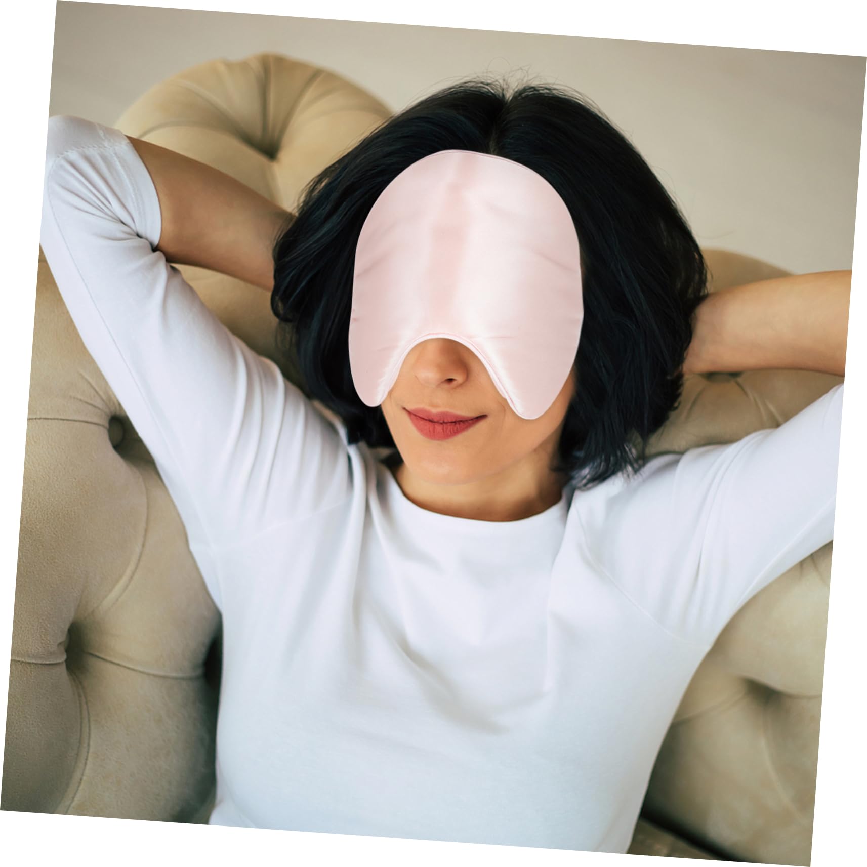 Maschera per Occhi Regolabile da Viaggio in Seta Cotone Rosa | Piccola e Leggera, Riduce L’attrito senza Rimuovere i Prodotti Skincare, Comoda su Treni e Viaggio