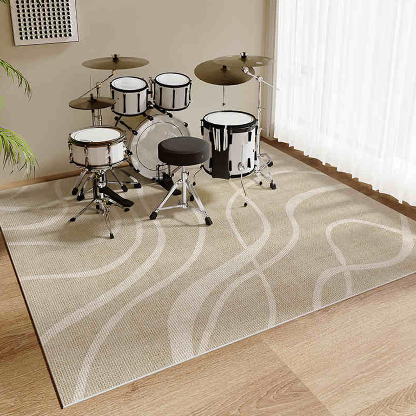 Mata na baterie, dźwiękoszczelna mata bębnowa, instrumenty muzyczne mata podłogowa 170 x 140 cm, mata ochronna, akcesoria perkusyjne, wykładzina antypoślizgowa
