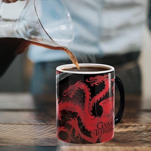 Miniatura 6 de Morphing Mugs Juego de Tronos Drogon Battle Una taza de cerámica que cambia de color de 11 oz Imagen revelada cuando se añade líquido CALIENTE!