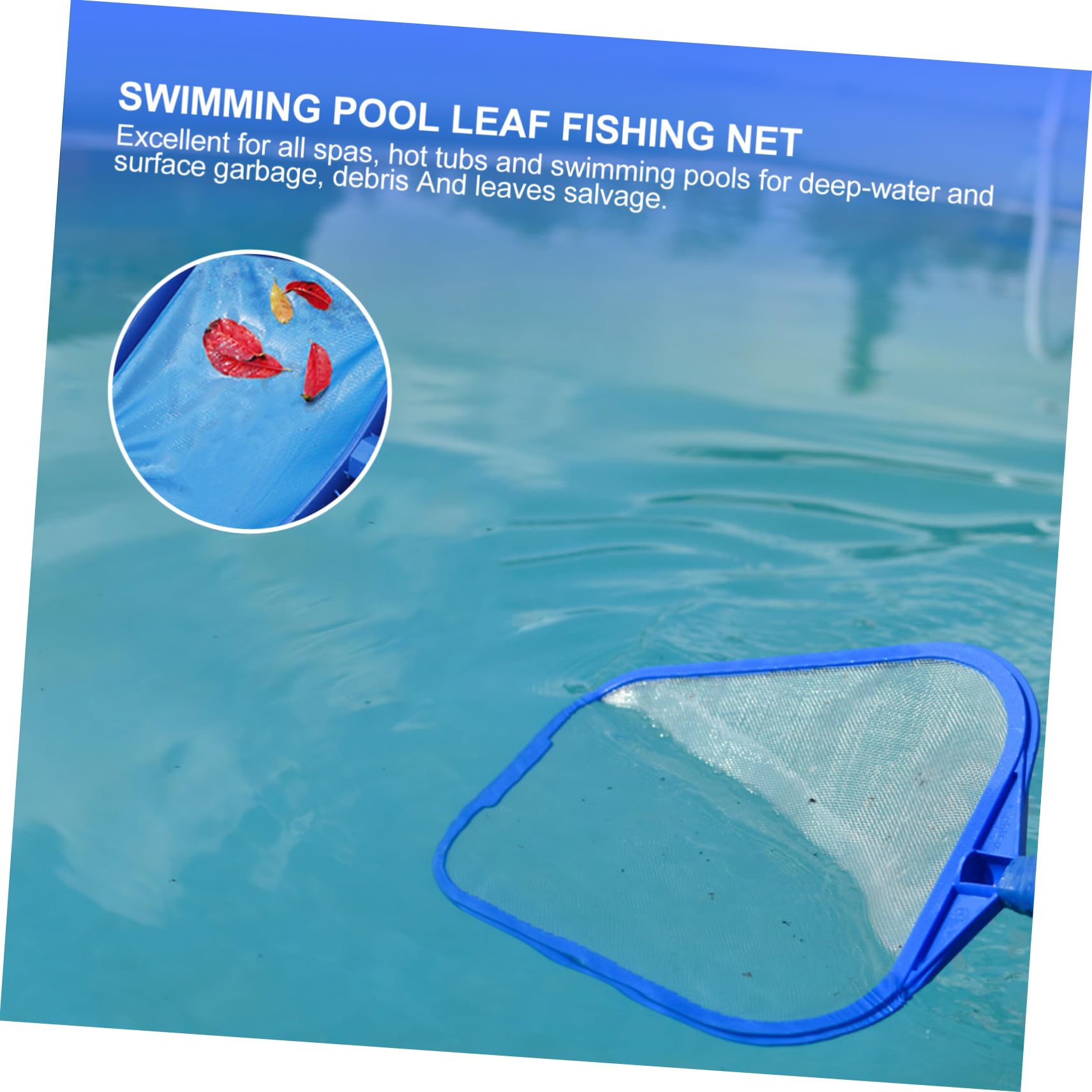 GALPADA 1 Set Red de Malla Delicada para Piscina Barra de 5 Secciones Cepillo de Limpieza de Piscinas Kit de Limpieza para Superficie y Parte Inferior