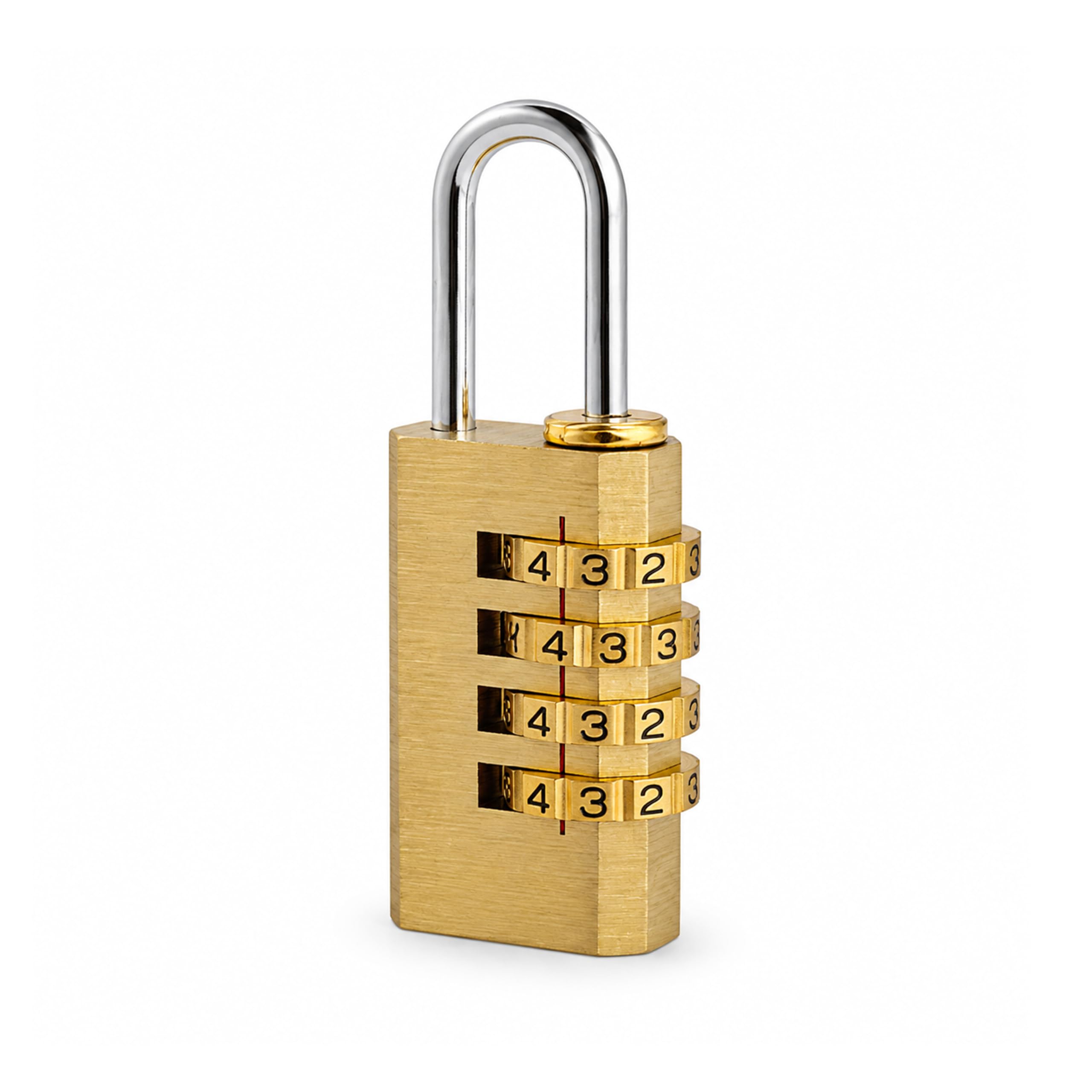 Plantex 4-Digit Code Combination Brass Locks/Number Lock/Portable Luggage Lock/Travel Lock for Briefcase/Laptop Bags - Pack of 1 (Small, Brass Antique)