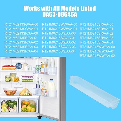 Miniatura 6 de DA63-08646A - Estante para puerta de refrigerador, estante de repuesto para refrigerador compatible con Samsung RT21M6213SR, RT21M6215SG
