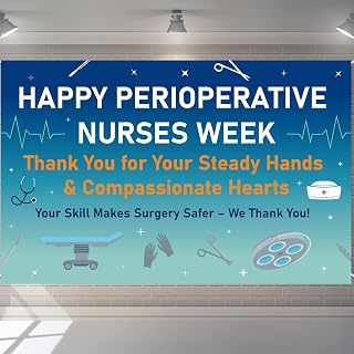 Perioperative Nurses Week Banner – 70.87" x 45.3" Appreciation Sign for Surgery Staff, OR Nurse Decorations for Hospital Events, Nurse Week Gifts, Thank You Medical Party Decor