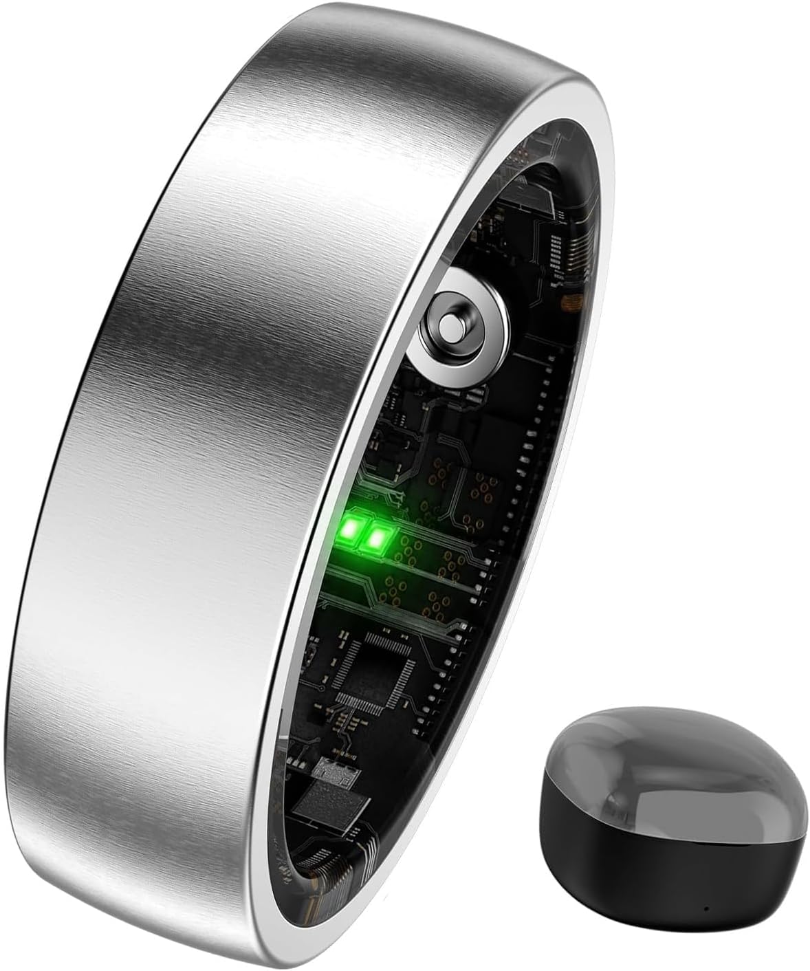 Smart Ring for Women Men, Sleep Tracker, 12 Sports Modes, Size 12 Silver