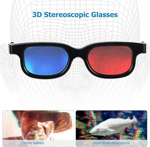 Miniatura 3 de SUPVOX 10 gafas 3D para juegos de películas, gafas de visión ultraligeras rojo-azul en casa para pantallas de teatro, monitores de computadora,