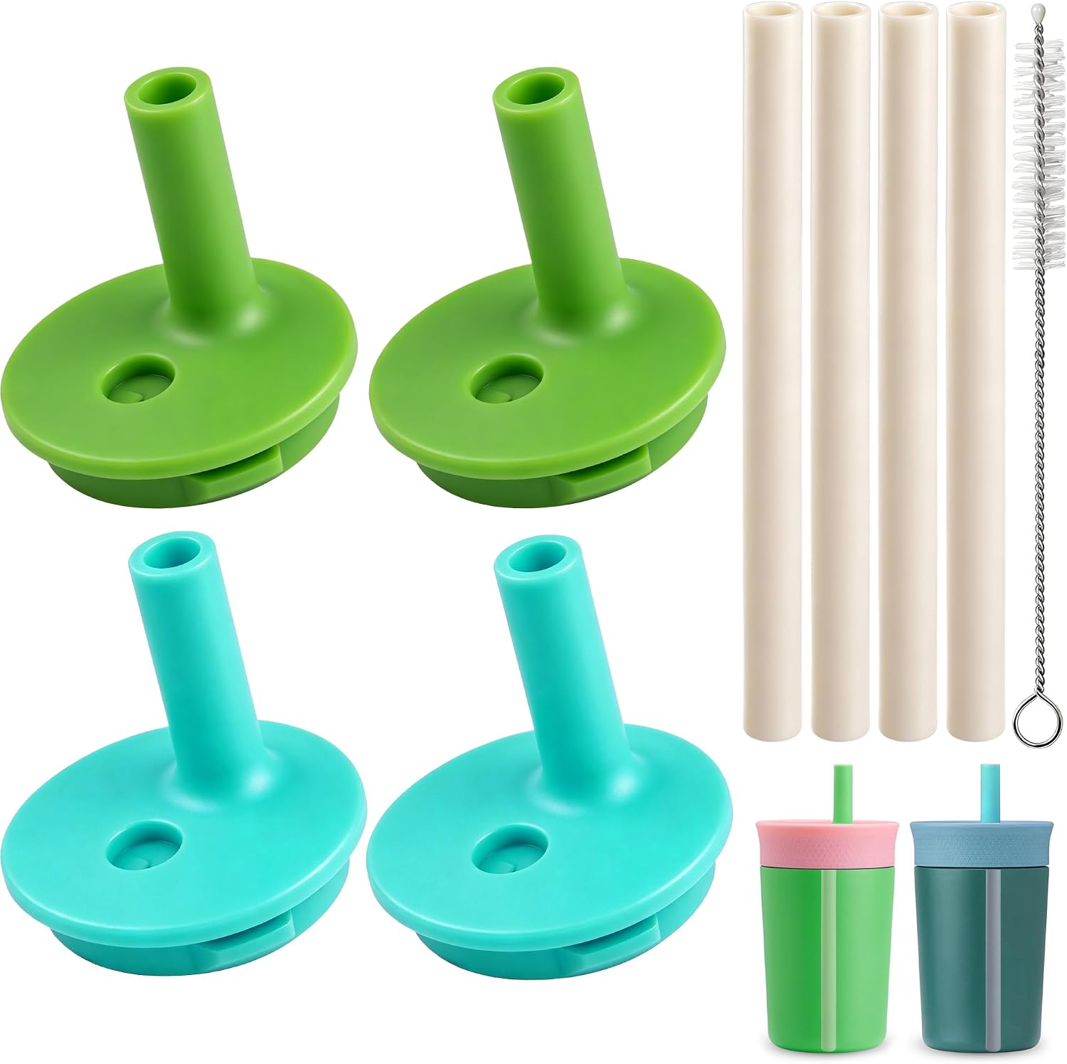 Replacement Silicone Bite Valve&Straws Parts for Owala Kids tumbler 12oz