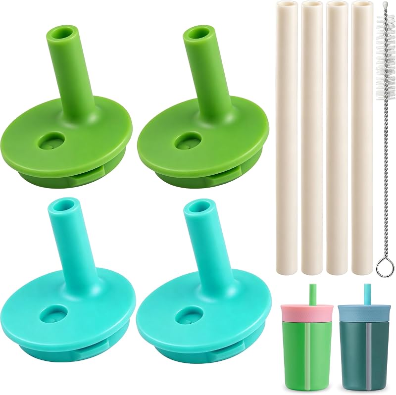 Replacement Silicone Bite Valve&Straws Parts for Owala Kids 12oz tumbler | Spill-Proof Replacement Mouthpiece,Sipper,Top Lid Compatible with 12oz 15oz Owala Kids Tumbler,BPA-Free