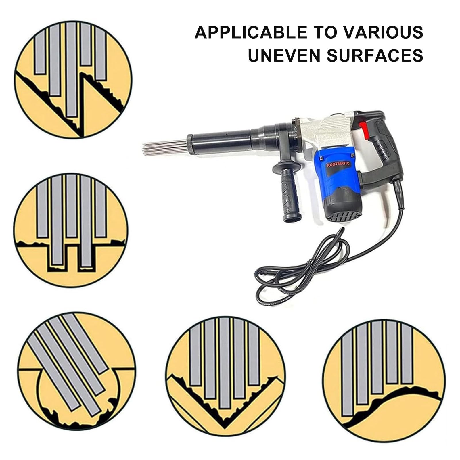 Desoxidante EléCtrico De Aguja, 1100 W, Pistola De Aguja Manual Para Eliminar óXido, Escoria De Soldadura Y Pintura. Limpiador De Escoria De Soldadura. 4500 Rpm. Ciclo De Trabajo: 30 Minutos.