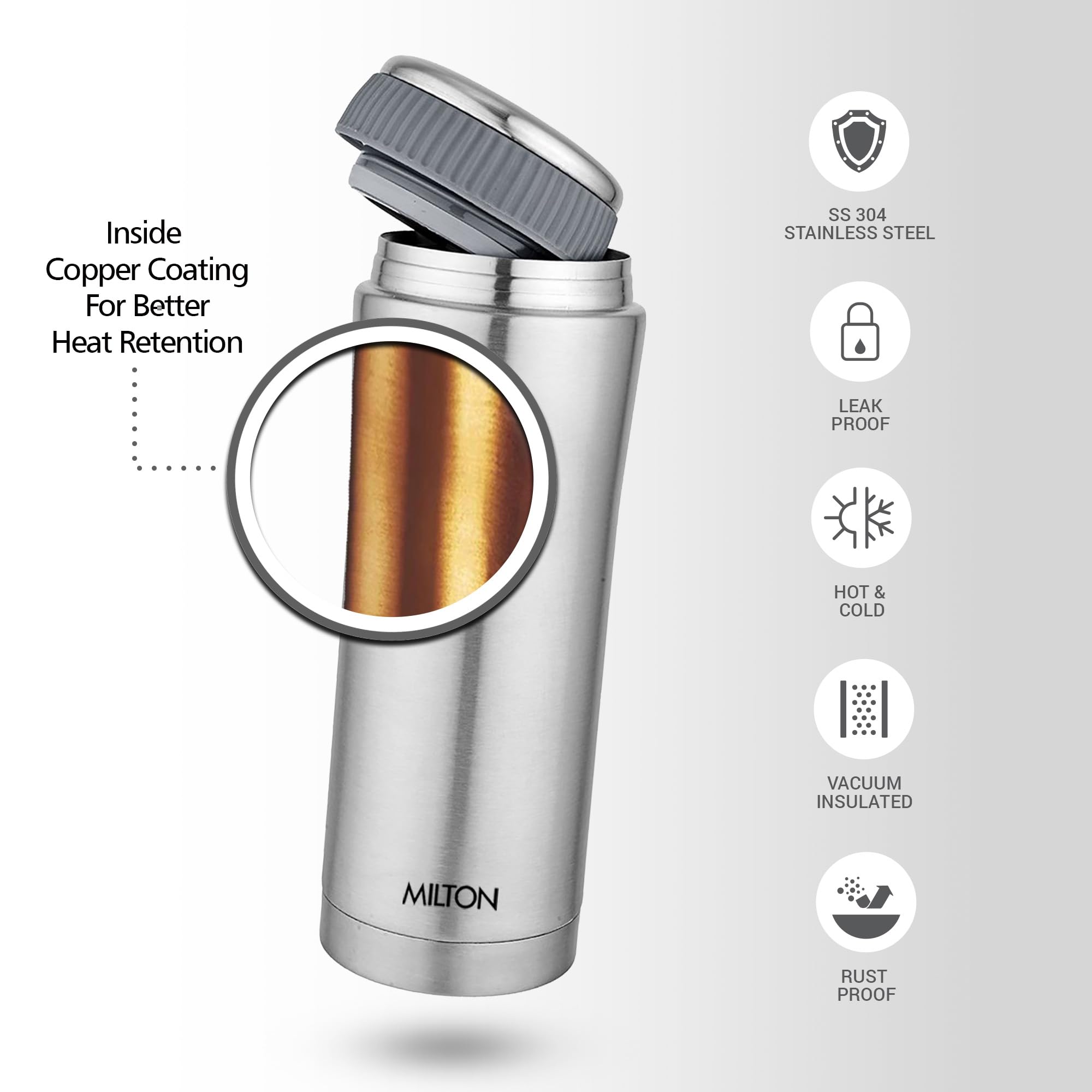 Milton Optima 500 Thermosteel Hot And Cold Flask 470 Ml
