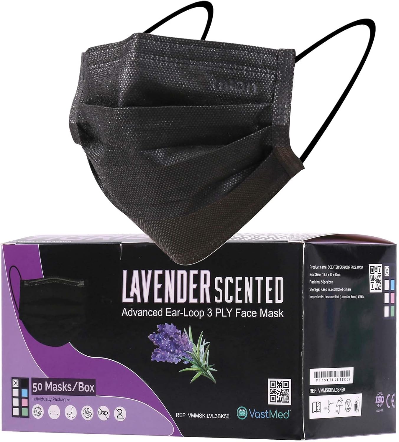 Advanced Tigris Level 3 Lightly Lavender Scented Face Mask 4.0G 3Ply Breathable Individually Wrapped Indoor Outdoor Use