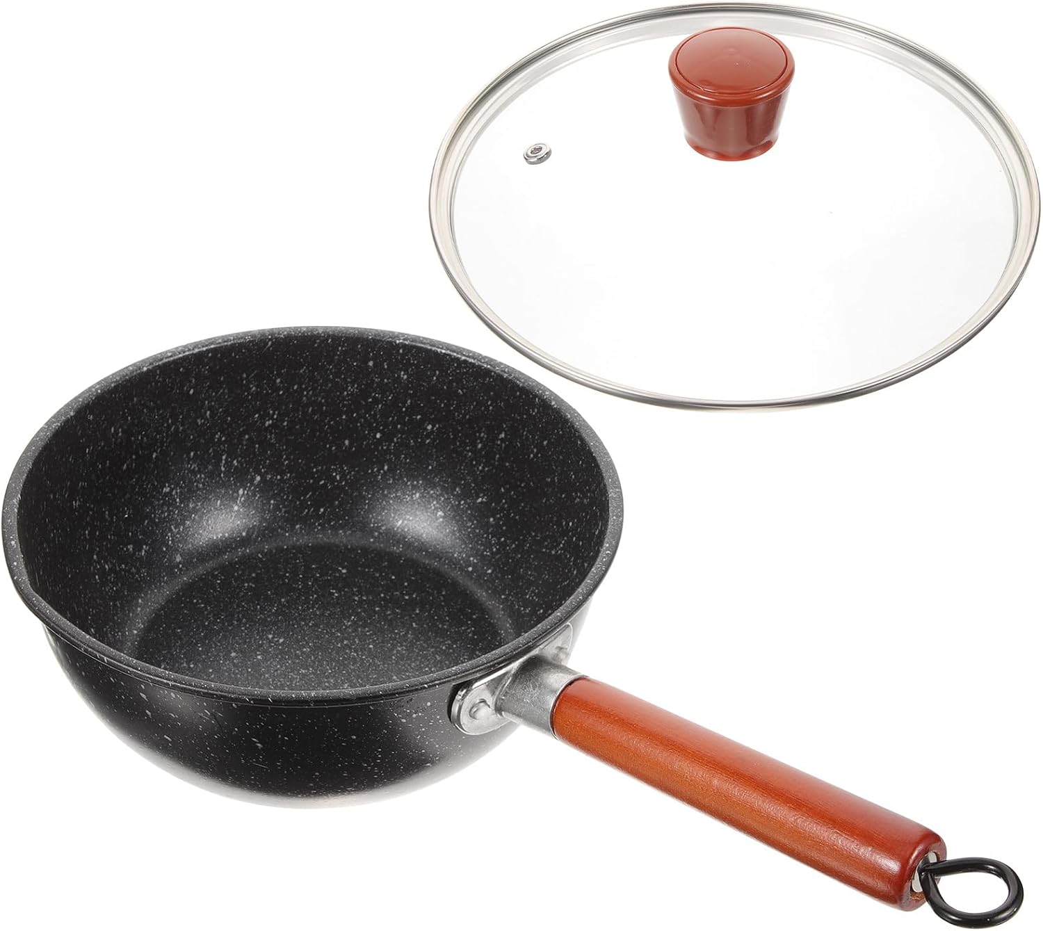 Small Non-stick Milk Pot with Lid, Aluminum Alloy Saucepan for Melting Chocolate and Heating Milk, Japanese Style Snow Pan Small Cooking Pot for Kitchen Use