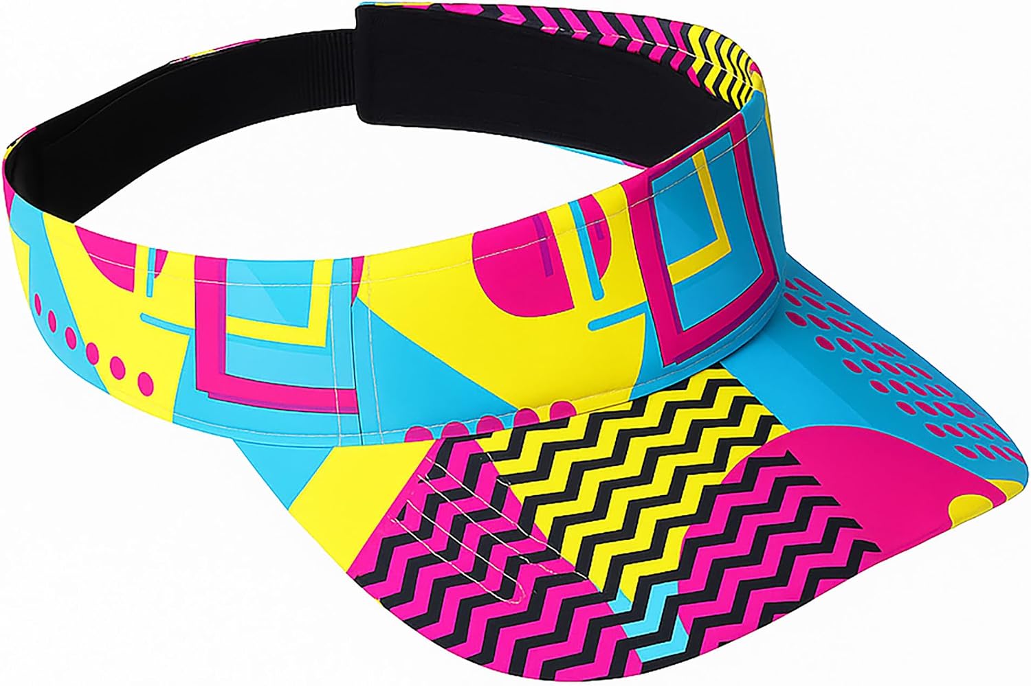 Cindeer 80s Neon Sports Visor Sun Hat for Women Men Visor Retro Adjustable Nylon Cap for 80s 90s Party Golf Sports Xmas Gift