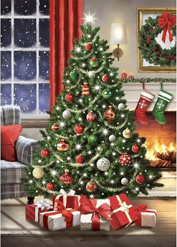 Miniatura 8 de Kits de pintura de diamantes de Navidad, kits de arte de diamantes de invierno para adultos, pintura de arte de diamante 5D en trineo de conejos,