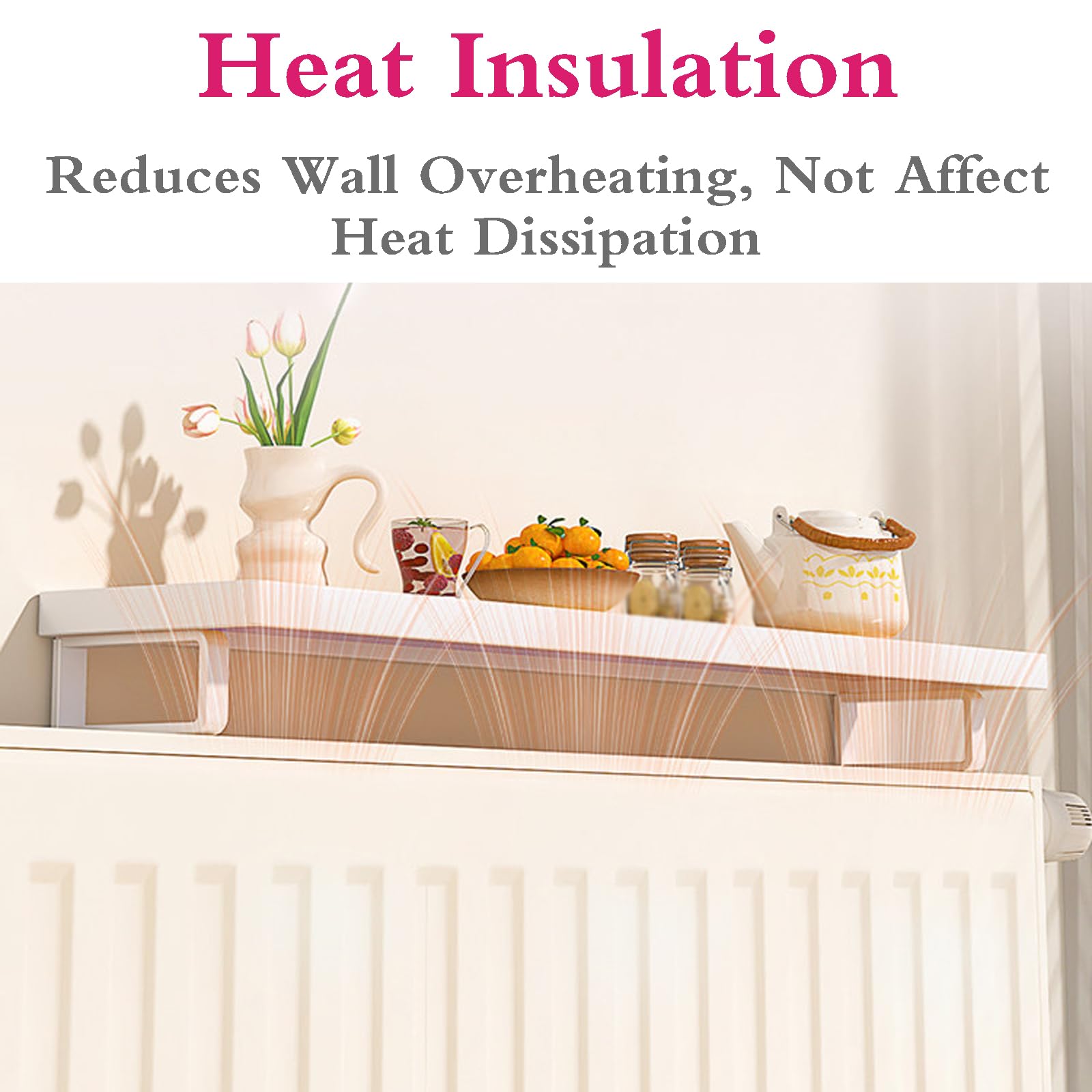 Tablette pour Radiateur,Cache Radiateur Flottantes,éTagèRe Flottante sur Radiateur,Etagere Radiateur Moderne Anti-FuméE Et Anti PoussièRe,Waterproof,pour Maison,Couloir,Chambre