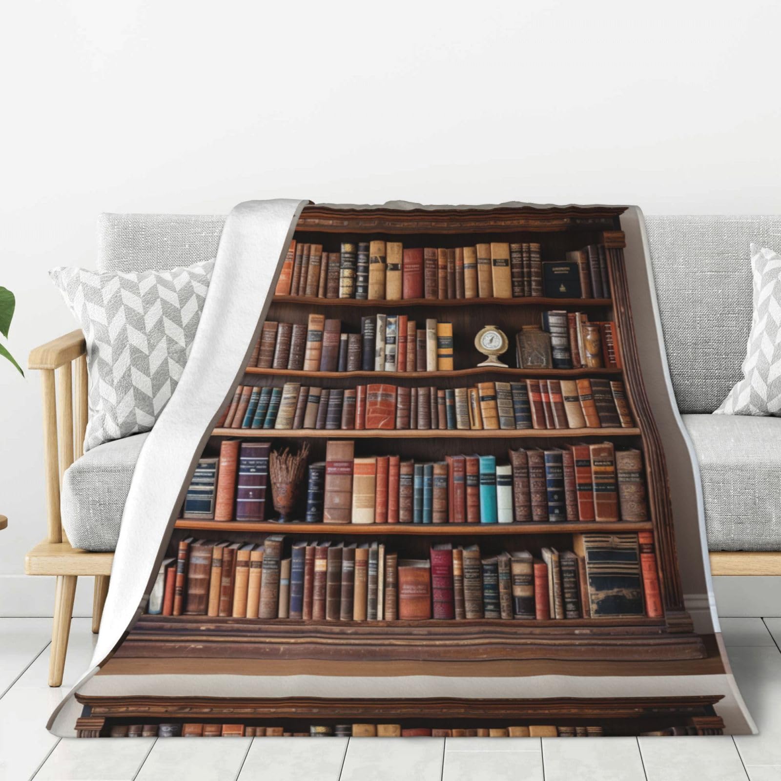 Couverture en flanelle bibliothèque le cadeau idéal et super doux pour les amoureux des livres