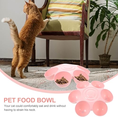 Miniatura 5 de POPETPOP Cuenco de comida para gatos con 6 tazones  Comedero para mascotas para gatitos cachorros, platos para múltiples gatos, comedero múltiple