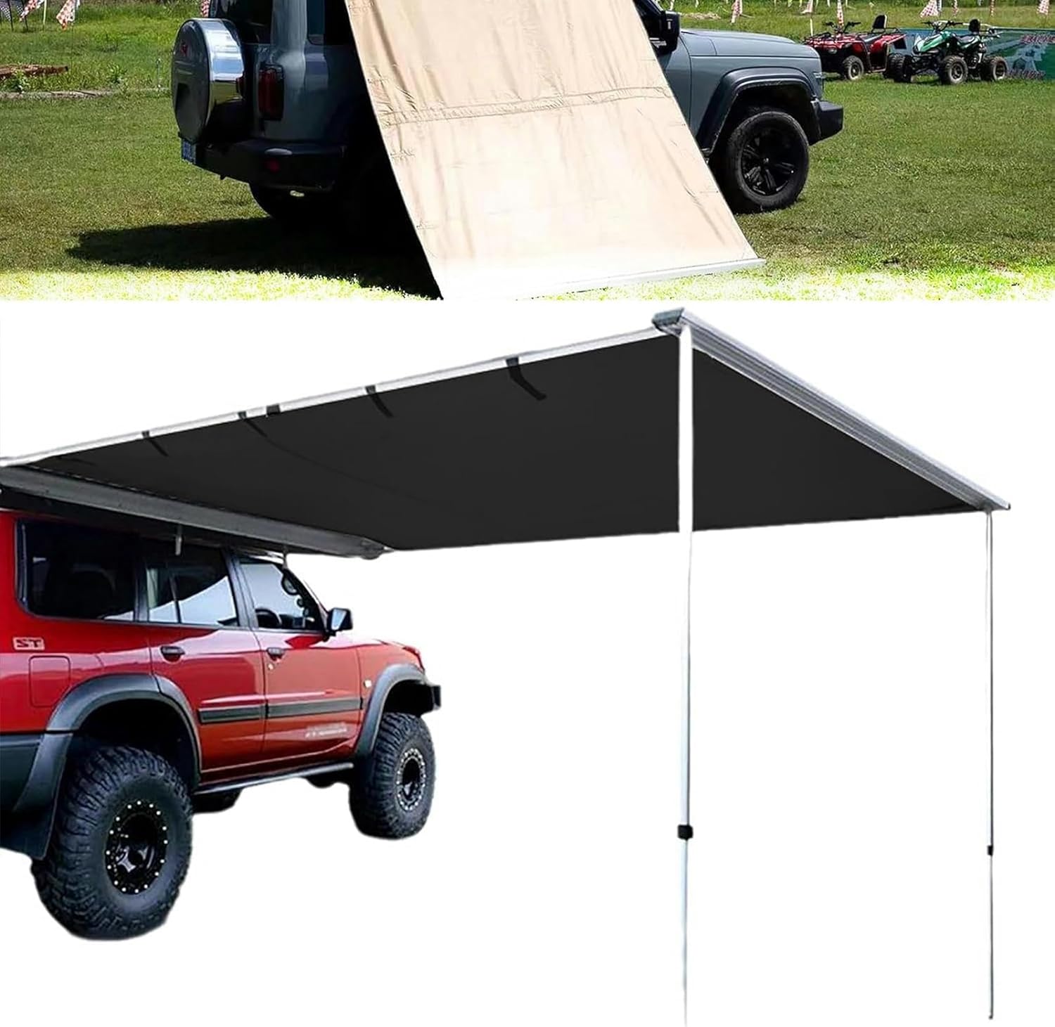 AMNOOL Removable Lateral Side Awning Awning Awning, Tent with Canopy Tower of 420d Oxford Fabric, PU4000MM Vehicle Awning with Aluminum Alloy Housing