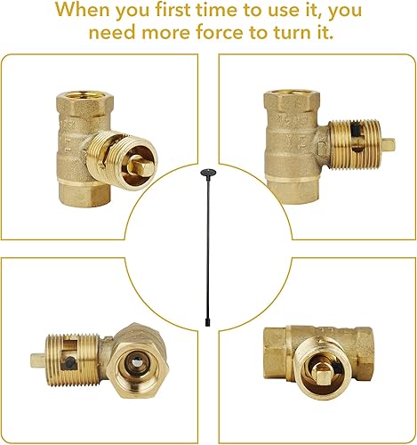 Miniatura 4 de Stanbroil Llave de válvula de gas universal de 24 pulgadas, se adapta a válvulas de bola de giro de 14 y 516 pulgadas para fogatas y chimeneas,