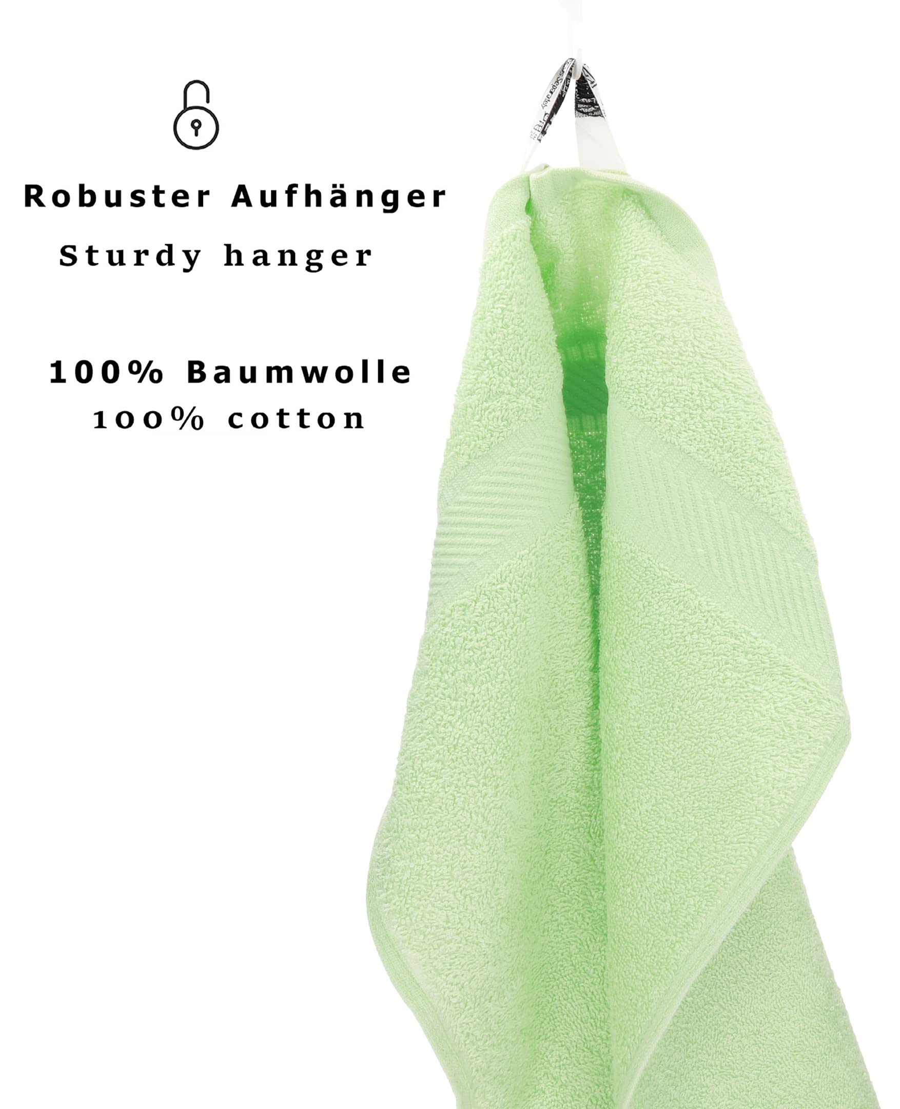 Betz Lot de 6 Serviettes de Bain draps de Bain Palermo 70 x 140 cm 100% Coton Couleur Vert
